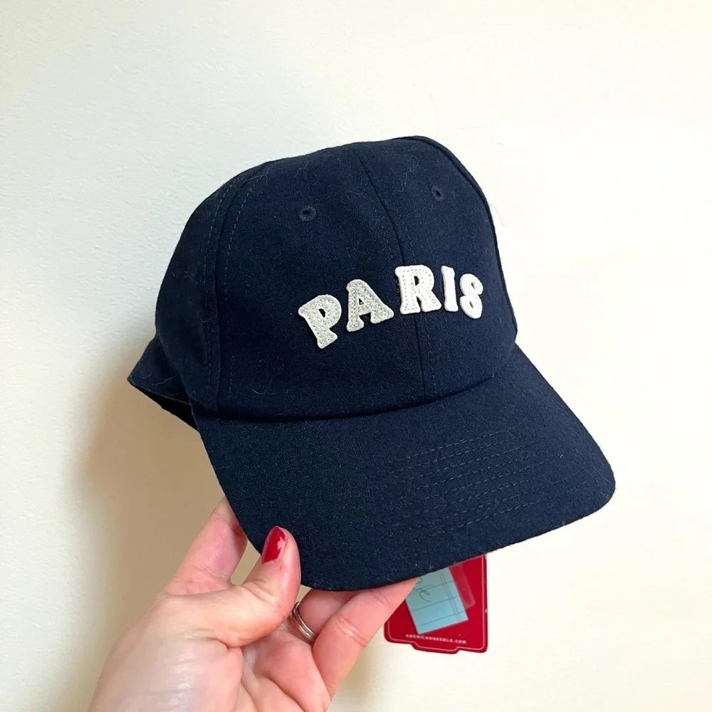 Anthropologie Wanderlust PARIS Women's Cap Dark Navy NWT